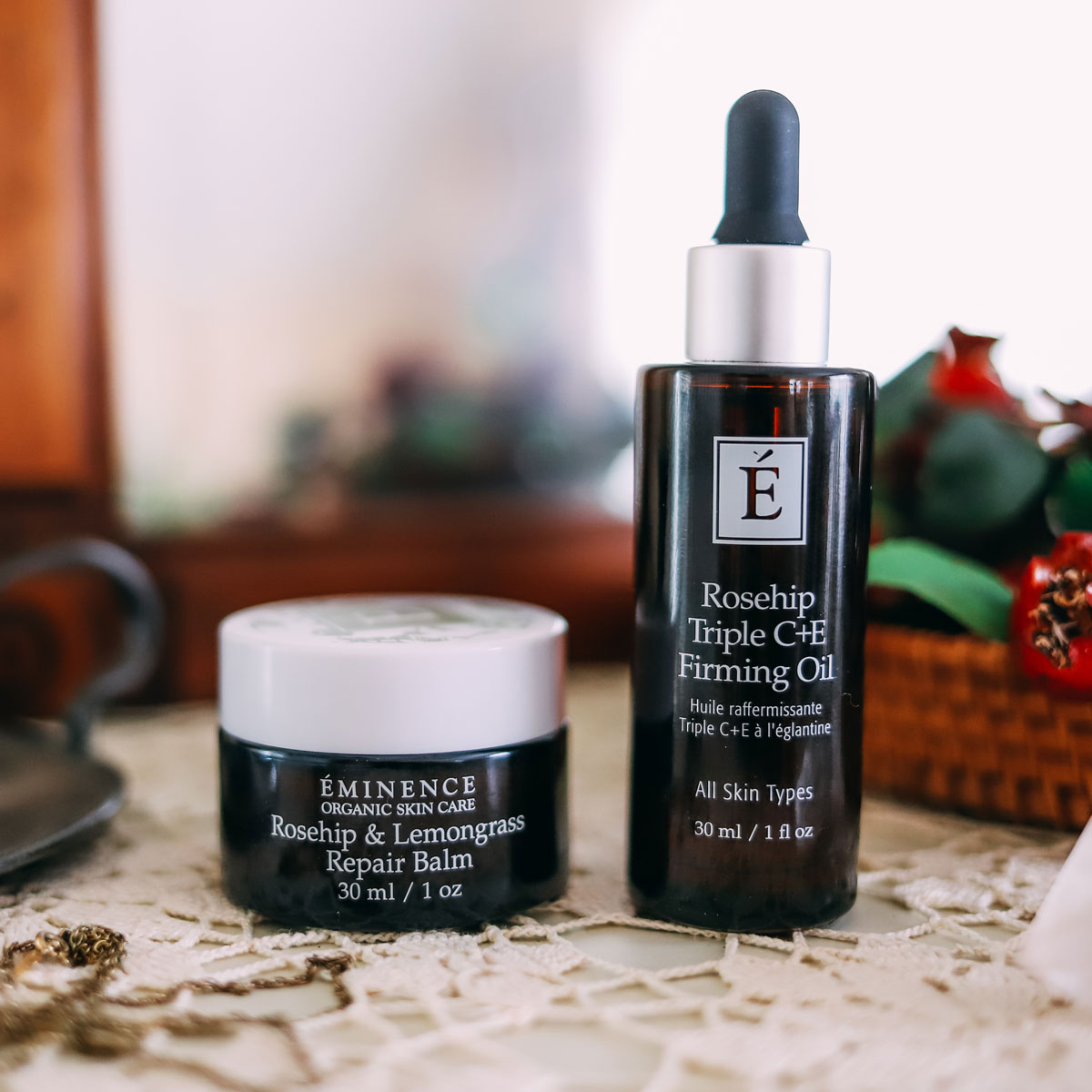 Repair and protect your skin from damage caused by UV, environmental stressors, and the aging process. Both products featured in this collection contain rosehip seed oil, which is high in essential fatty acids. Rosehip oil promotes skin elasticity and hydration, has an anti-inflammatory effect, supports wound healing, and slows signs of aging. In the evening, apply 2-3 drops of the Rosehip Triple C+E Firming Oil onto freshly cleansed skin. Penetrate using circular movements. Then, apply a pea size amount of the Rosehip & Lemongrass Repair Balm. This combination is perfect for restoring the skin barrier while you sleep. Read more about these products in our blog post All products are full size and bundled together for a savings of $27.