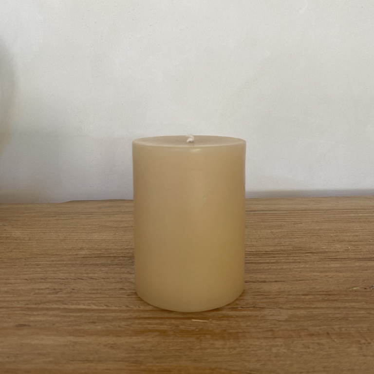 Beeswax 3" x 4" Pillar Candle Jessica's Apothecary & Spa